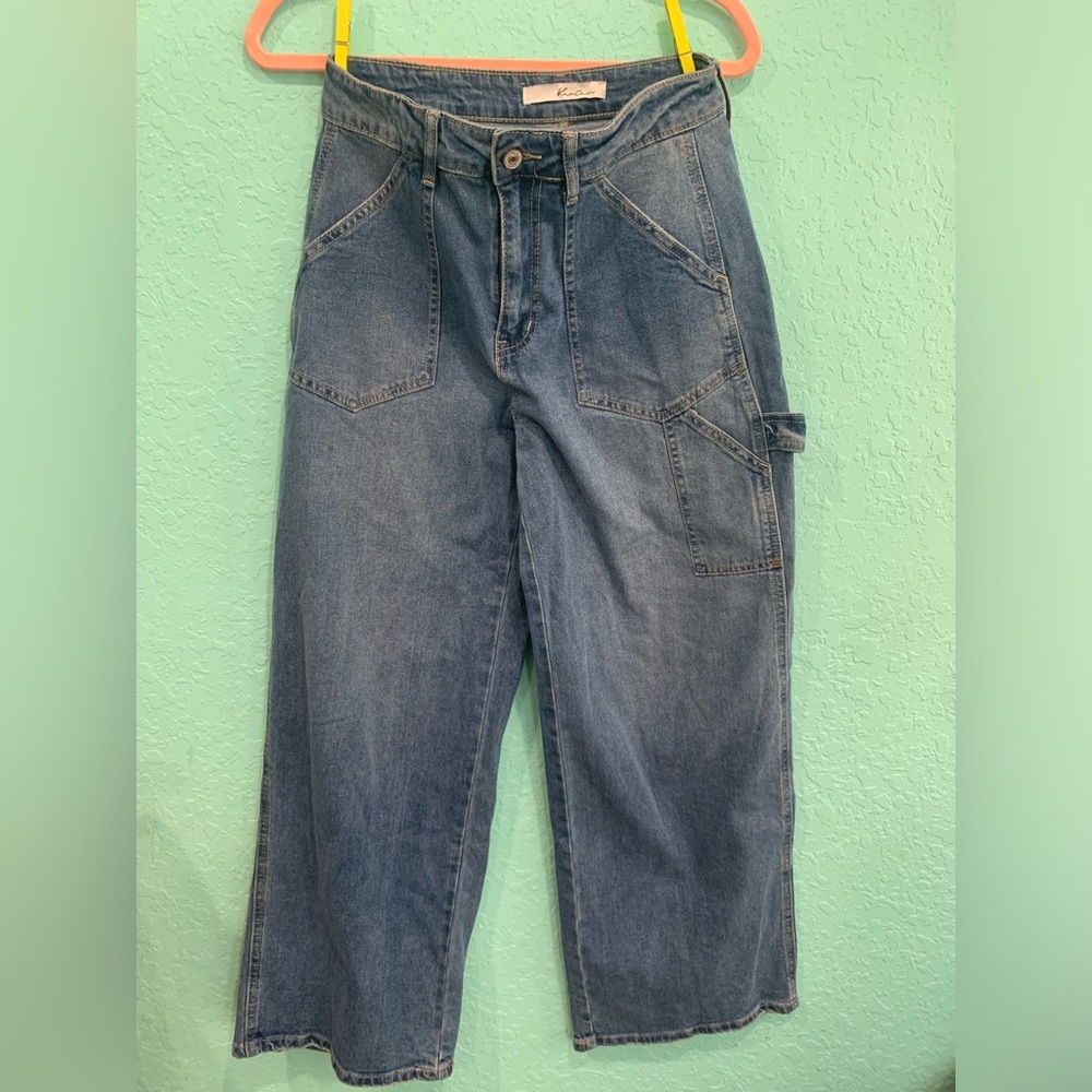 KanCan Light Blue Denim Jeans carpenter baggy wide leg 5 26 streetwear
Y2K